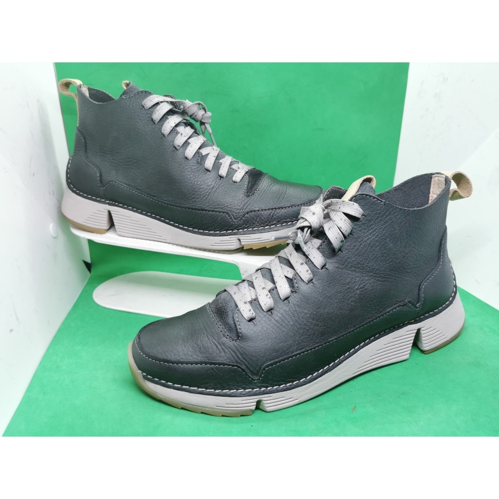 Clarks Trigenic Tri Free Gray Leather Ankle Boots Womens Size US 9.5 EUR 41